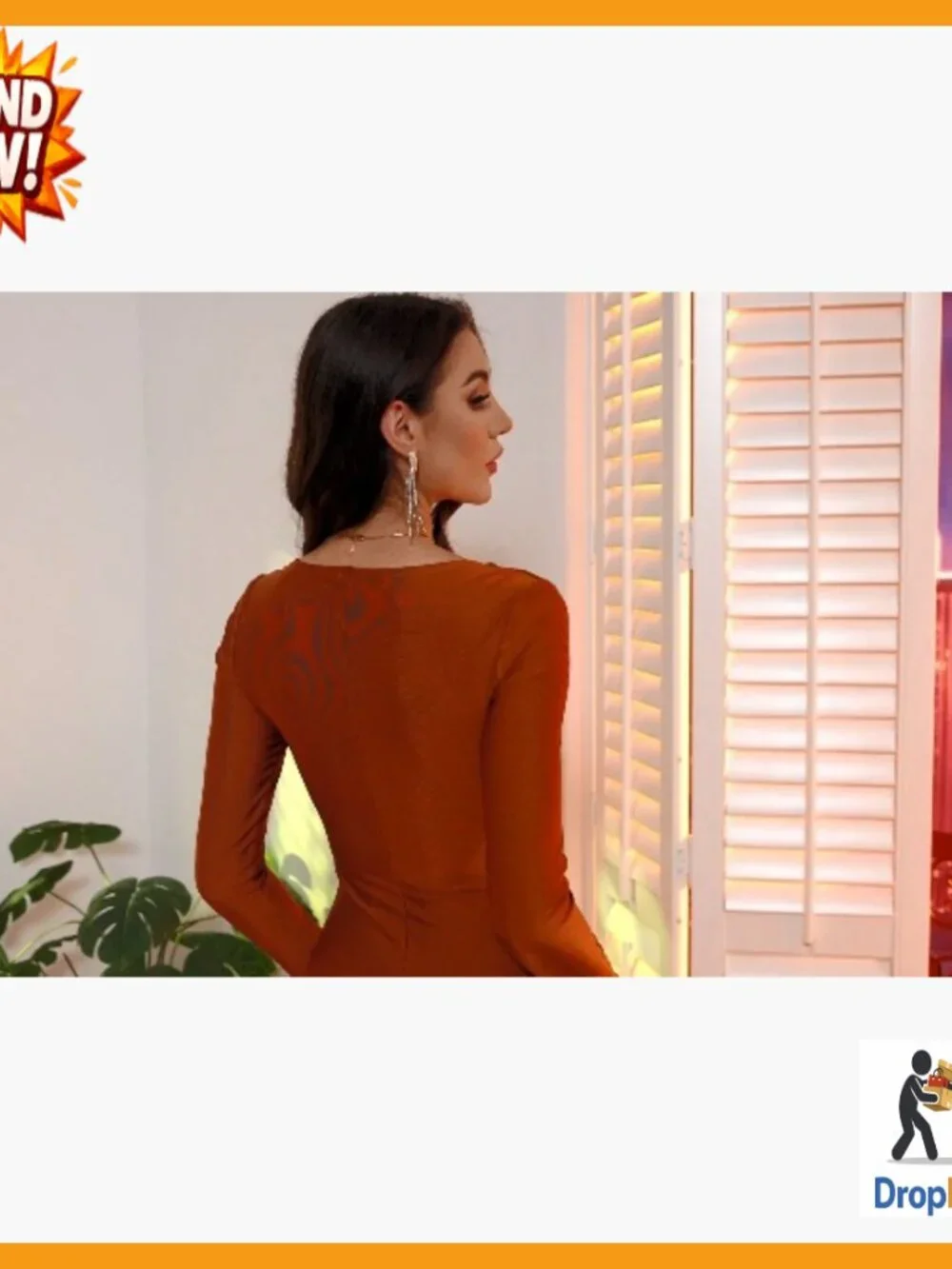Bodycon Maxi Dress Long Sleeve Square Neck Y2K Chic Elegant Club Night Out - Picture 4 of 7